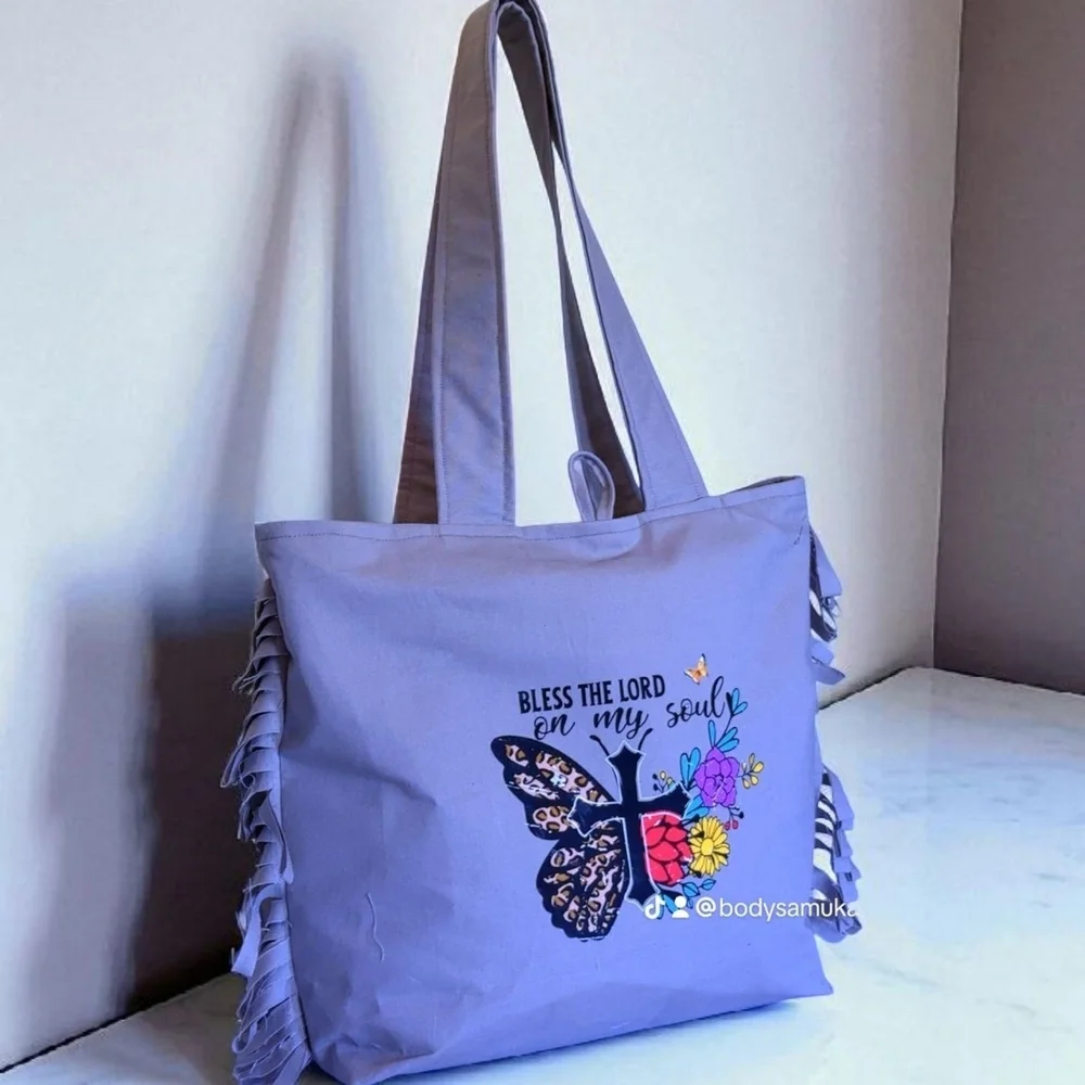 Bless the Lord Embroidered Tote Bag